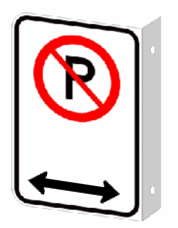 Stationnement réglementé vers la gauche et vers la droite Recto-Verso